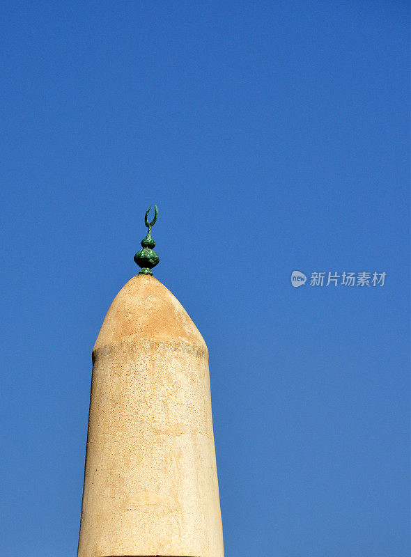 库巴/阿里帕夏清真寺尖塔顶部-胡弗，艾哈迈德绿洲，沙特阿拉伯